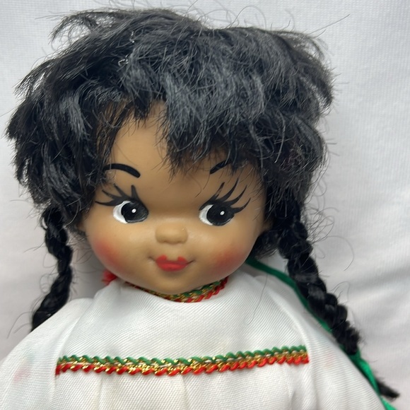 Vintage Cloth Doll Rubber Face Ethnic Mexican Dress Boy Mariachi Girl Dancer - Picture 6 of 6